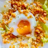 レンズ豆と半熟卵のサラダ